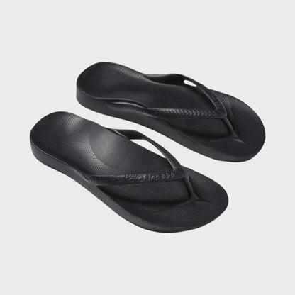 ARCHIES Arch Support Thongs - Black