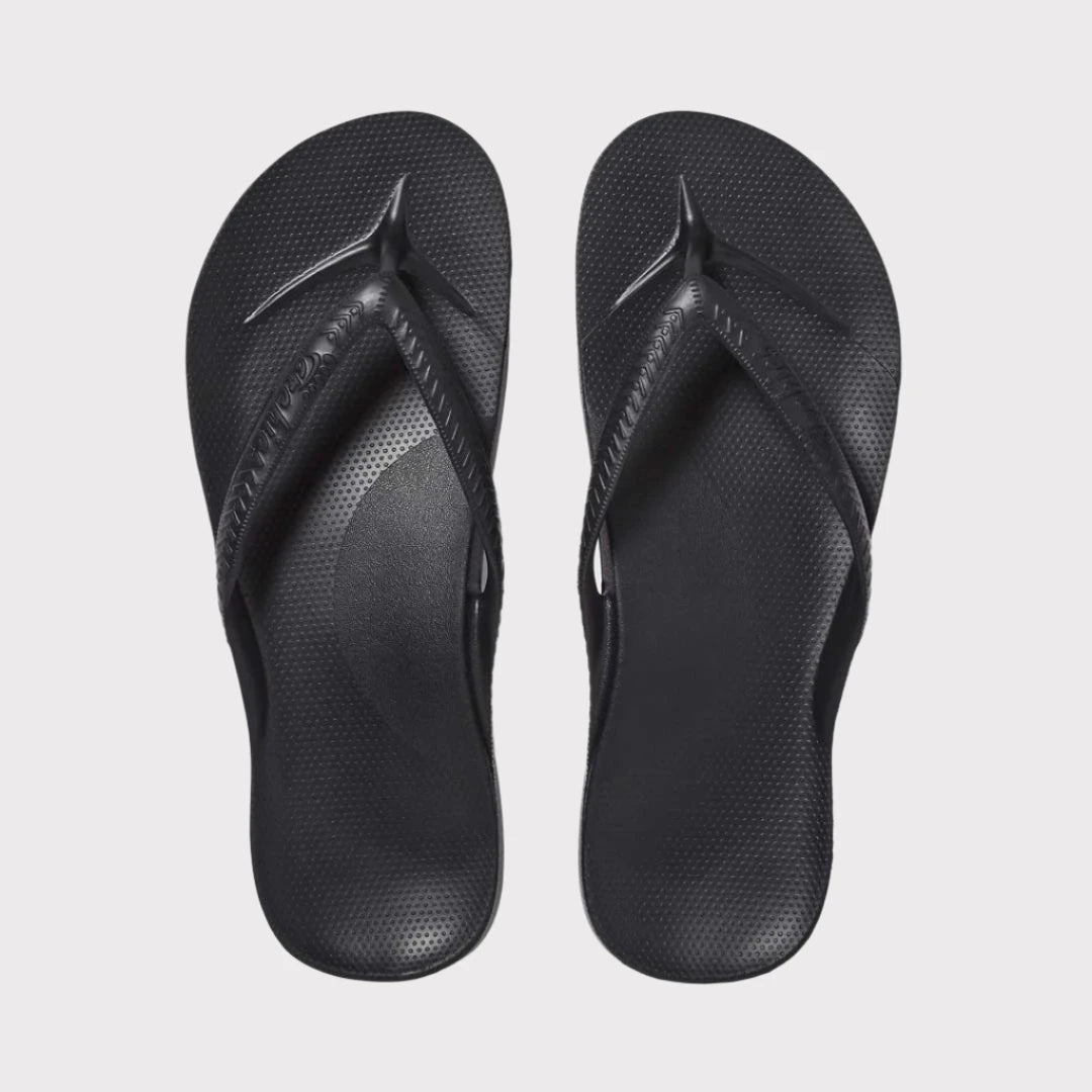 ARCHIES Arch Support Thongs - Black